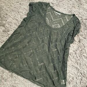 Green lace boho cottage core indie festival coquette soft girl dainty tee